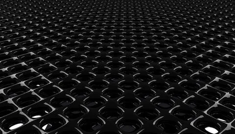 Glossy black metal grid pattern using as modern background, 3d rendering Illustrazione stock