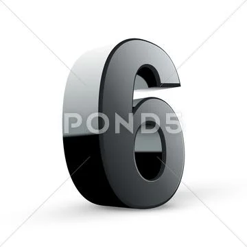 Glossy black number six ~ Clip Art ~ Download Now #45736383