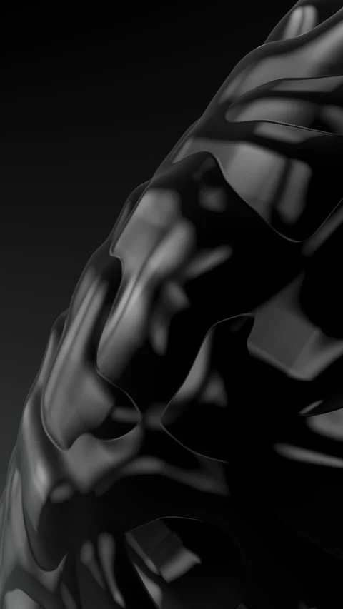 Glossy black rubbery plastic surface with fluid ripples Video stock 329009729