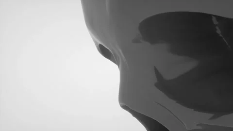 Glossy Black Skull Video stock 135913976