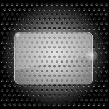 Glossy blank horizontal 3D rectangle, Transparent frame on dark background. A Stock Illustration