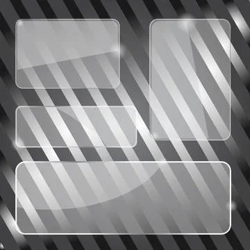 Glossy blank horizontal 3D rectangle frame on dark background. Banners on steel イラスト素材