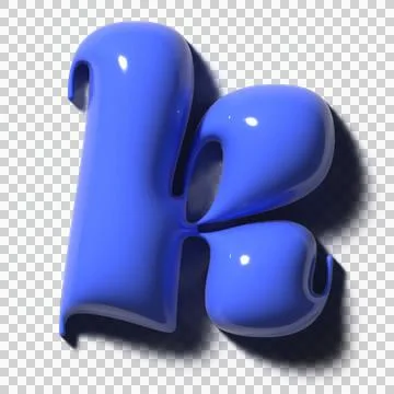 Glossy blue 3D object is being shown on transparent background, stylized k with イラスト素材