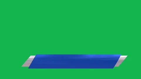 Glossy Blue and White Parallelogram Lower Third Sliding Horizontally on Gre.. Vídeo Stock 337955030
