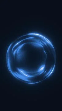 Glossy blue liquid sphere with flowing internal waves and luminous reflecti.. Stock Illustration