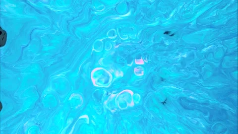 Glossy blue sphere with tiny cells, colorful blue bubble with small internal Stock Footage 323804819