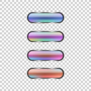 Glossy blur button icon shape collection graphic Illustrazione stock