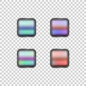 Glossy blur button icon shape collection isolated Illustrazione stock