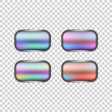 Glossy blur button icon shape collection vector Stock Illustration