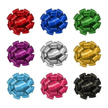 Glossy bows set. Illustrazione stock