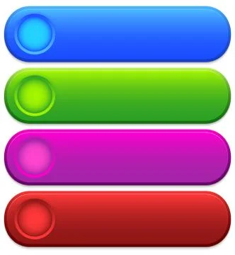 Glossy, bright button backgrounds with space for texts and icons Ilustración de archivo