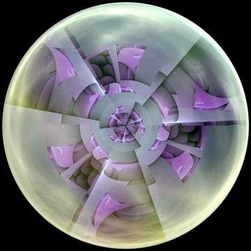 Glossy button with fractal Stock Illustration