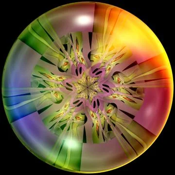 Glossy button with fractal Stock Illustration