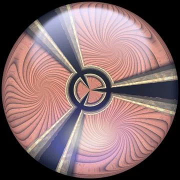 Glossy button with fractal Stock Illustration
