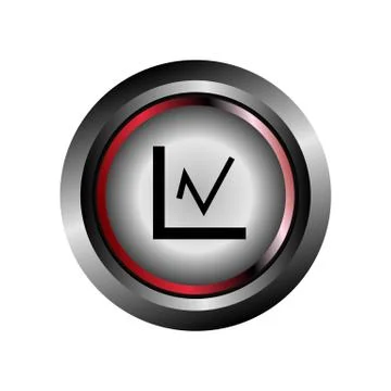 Glossy button Graph sign isolated vector Stock Illustration