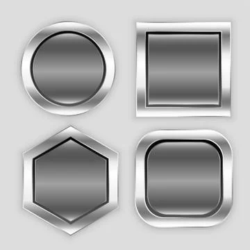 Glossy button icons in different shapes Stock Illustration