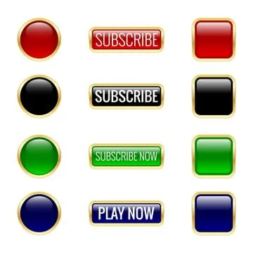 Glossy button set. Vector Illustration. Stock Illustration