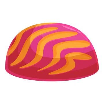Glossy candy showing wavy orange stripes on pink surface Stock Illustration