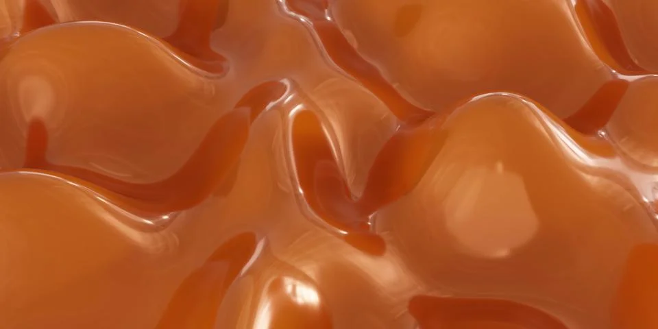 Glossy Caramel Texture Close-Up 3d render Stock Illustration