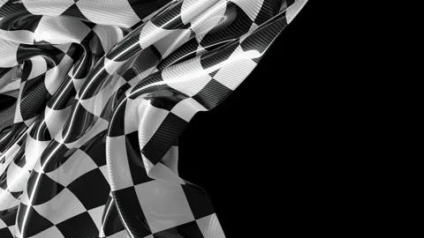 A glossy checkered flag waving in the wind, racing finish flag with a shiny.. Видео 342139052