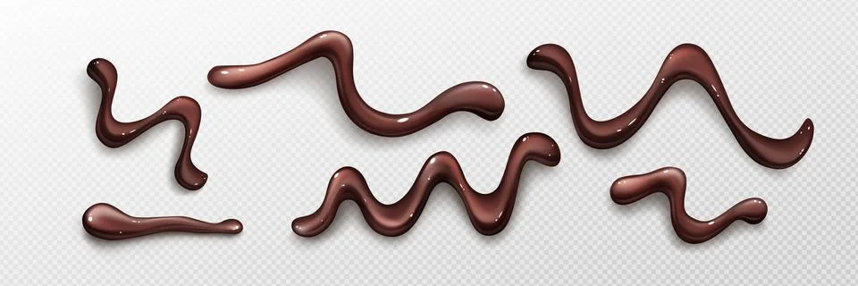Glossy chocolate sauce drop patterns Illustrazione stock