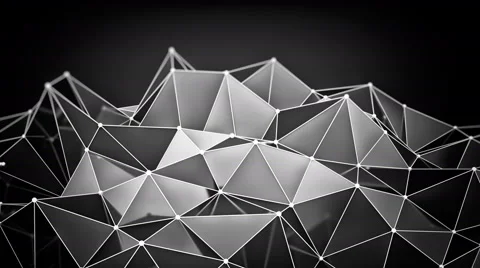 Glossy chrome polygonal shape 3D render loop 4k UHD (3840x2160) Stock Footage 65070948
