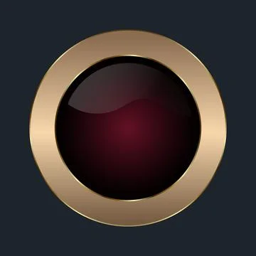 The glossy Circle reflects light with a sleek red button, with enhancing go.. Stock Illustration