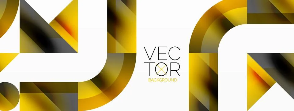 Glossy circle, square, triangle shapes minimalist geometric backdrop. Sleek Stock Illustration