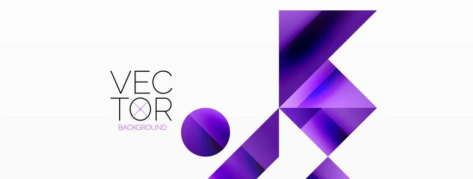 Glossy circle, square, triangle shapes minimalist geometric backdrop. Sleek Stock Illustration