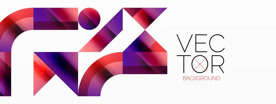 Glossy circle, square, triangle shapes minimalist geometric backdrop. Sleek Stock Illustration