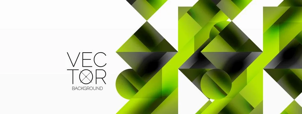 Glossy circle, square, triangle shapes minimalist geometric backdrop. Sleek 库存插图