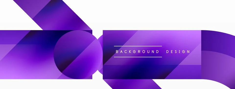 Glossy circle, square, triangle shapes minimalist geometric backdrop. Sleek 库存插图