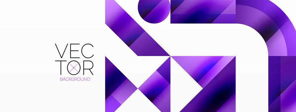 Glossy circle, square, triangle shapes minimalist geometric backdrop. Sleek イラスト素材