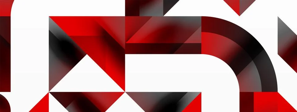 Glossy circle, square, triangle shapes minimalist geometric backdrop. Sleek Stock Illustration
