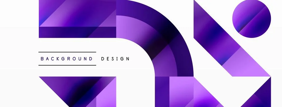 Glossy circle, square, triangle shapes minimalist geometric backdrop. Sleek Stock Illustration