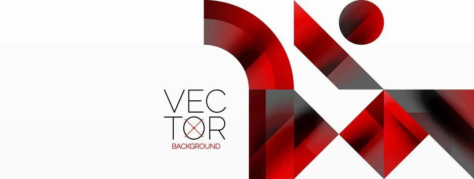 Glossy circle, square, triangle shapes minimalist geometric backdrop. Sleek Stockillustratie