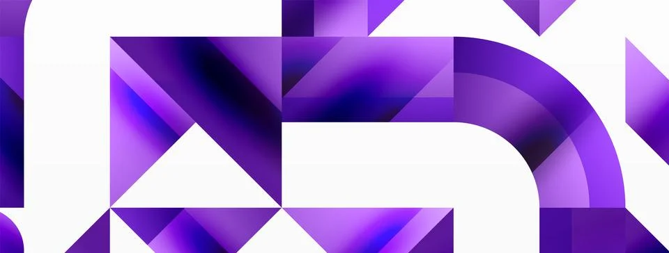 Glossy circle, square, triangle shapes minimalist geometric backdrop. Sleek 库存插图