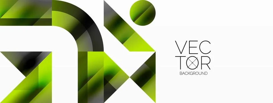 Glossy circle, square, triangle shapes minimalist geometric backdrop. Sleek Stockillustratie