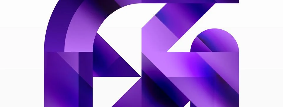 Glossy circle, square, triangle shapes minimalist geometric backdrop. Sleek イラスト素材