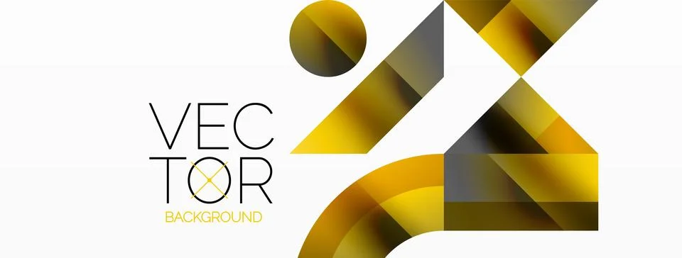Glossy circle, square, triangle shapes minimalist geometric backdrop. Sleek Stock Illustration