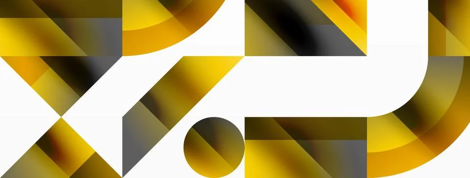 Glossy circle, square, triangle shapes minimalist geometric backdrop. Sleek イラスト素材