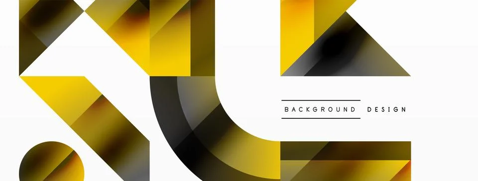 Glossy circle, square, triangle shapes minimalist geometric backdrop. Sleek 库存插图