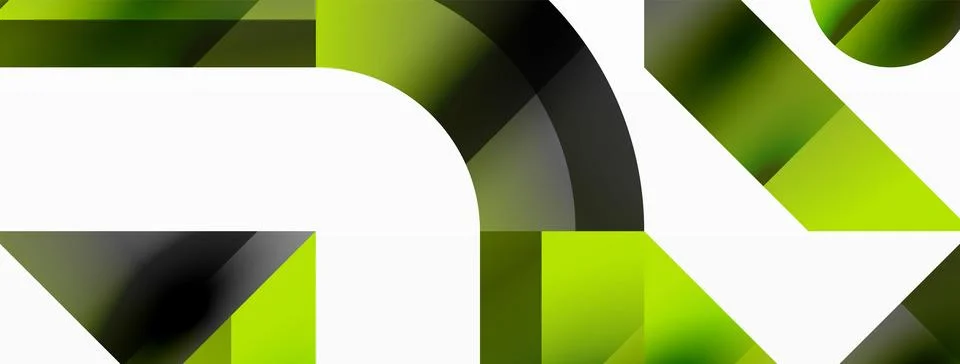 Glossy circle, square, triangle shapes minimalist geometric backdrop. Sleek 库存插图