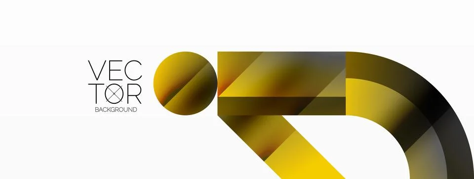 Glossy circle, square, triangle shapes minimalist geometric backdrop. Sleek Stock Illustration