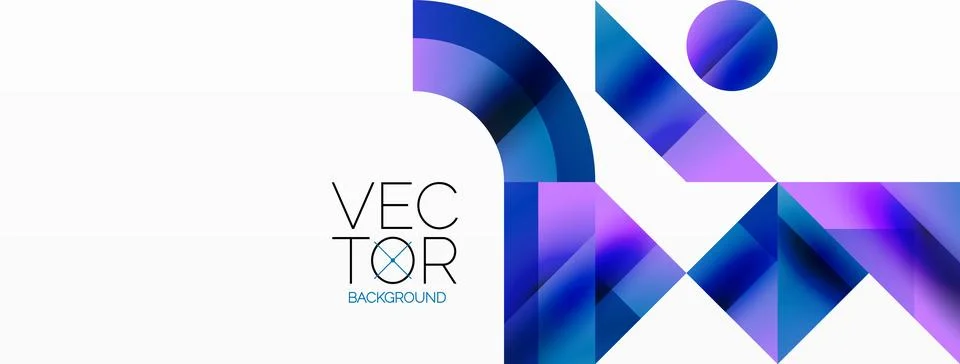 Glossy circle, square, triangle shapes minimalist geometric backdrop. Sleek Stock Illustration