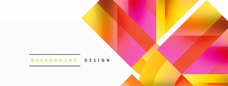Glossy circle, square, triangle shapes minimalist geometric backdrop. Sleek Stock Illustration