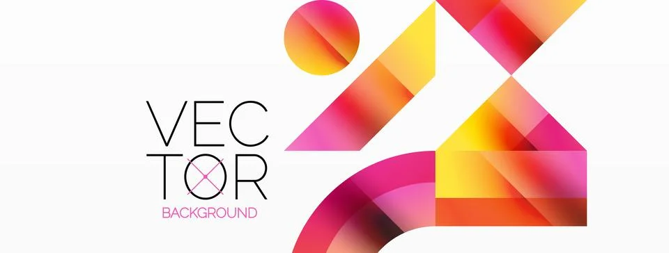 Glossy circle, square, triangle shapes minimalist geometric backdrop. Sleek Stock Illustration