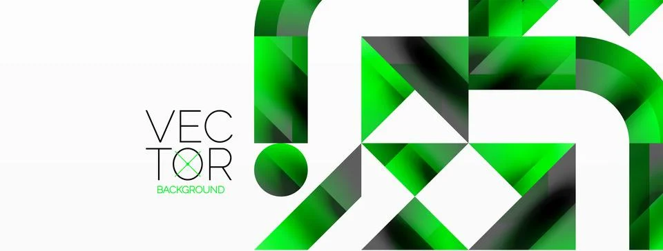 Glossy circle, square, triangle shapes minimalist geometric backdrop. Sleek Stock Illustration