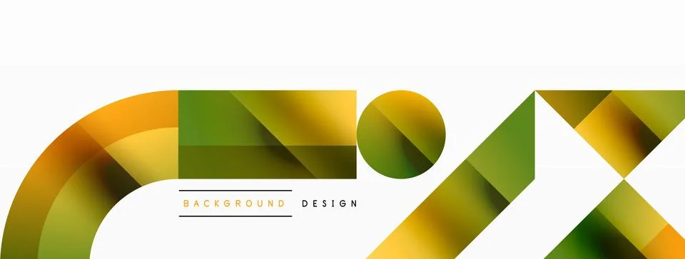 Glossy circle, square, triangle shapes minimalist geometric backdrop. Sleek Stock Illustration