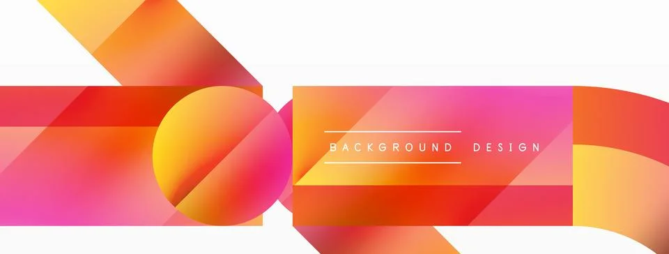 Glossy circle, square, triangle shapes minimalist geometric backdrop. Sleek 库存插图